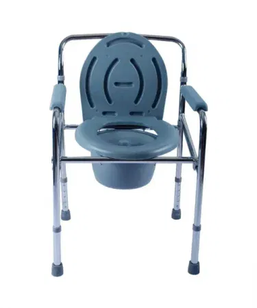 adjustable foldable stainless steel portable toilet chair with wheels for elderly and disabled