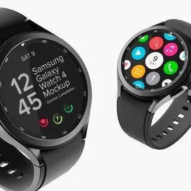 Samsung Galaxy Watch 4 with Logo – sleek black 44mm smartwatch on a modern wrist, featuring Super AMOLED display and premium finish