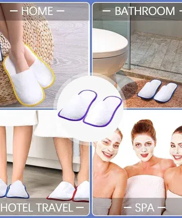 Soft cotton unisex indoor slippers in random vibrant color, lightweight and non‑slip, perfect for home comfort, imagecaption=Comfortable cotton home slippers – ideal for men and women, available in random colors, .