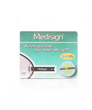 Medisign Glucose Blood Test Strips MS‑1 Auto Coding 25 & 50 Count – accurate diabetes testing strip pack