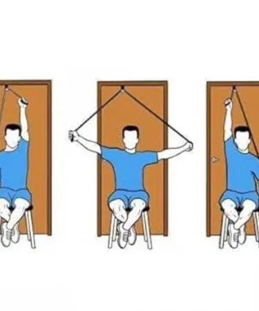 Over‑the‑door physiotherapy shoulder pulley kit with smooth rope and ergonomic handles for frozen shoulder and rotator cuff rehabilitation, imagecaption=Physiotherapy Rehabilitation Arm Therapy Rope Shoulder Pulley – Ideal for frozen shoulder, arthritis, and post‑surgery shoulder recovery.