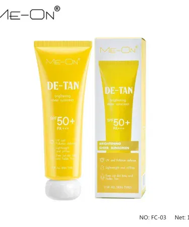 ME‑ON De Tan Brightening Sunscreen SPF‑50+ PA+++ – UV Protection Sunblock Cream for Men & Women, 50 ml, lightweight oil‑control formula