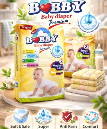 10 BOBBY Premium Baby Medium Diapers – Extra Absorbent, Anti‑Rash, Soft Cotton Sheet – S‑Cut Magic Tape + Leak Guard – Economy Pack , imagecaption=BOBBY Premium Baby Medium Diapers – Extra Absorbent, Anti‑Rash, Soft Cotton Sheet with S‑Cut Magic Tape and Leak Guard (44 pcs) ,
