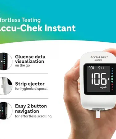 Best Branded Instant Smart Blood Glucose Meter with Bluetooth – portable glucometer kit, imagecaption=High‑quality smart glucometer kit with Bluetooth connectivity, 10 free test strips, 10 lancets, and a lancing device.