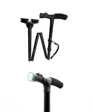 LED Light Foldable Height‑Adjustable Walking Stick for Elderly, imagecaption=Premium LED‑lit walking cane – foldable, height‑adjustable, perfect for seniors – available on Khareedo & Kharedo.