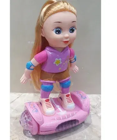 Jack Royal Lovely Girl Princess Doll on Hover Balance Board with Fairy Lights and Musical Notes, imagecaption=Jack Royal Princess Doll Hover Balance Board – Light & Music Toy for Girls.