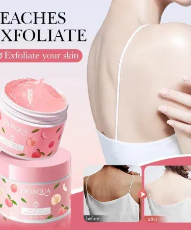 BIOAQUA Peach Whitening Brightening Facial Scrub Gel 140g – Exfoliating Peach Extract Face Scrub for Glowing Skin