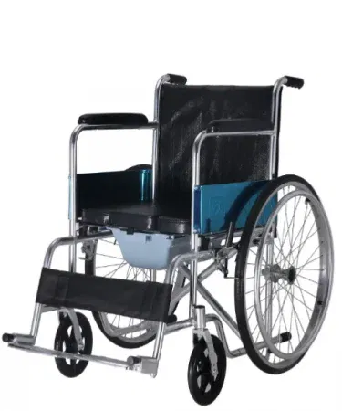 Imported Foldable 2‑in‑1 Commode Chair and Wheelchair – double‑seated folding wheelchair with removable commode pot, lightweight and portable for home and hospital use