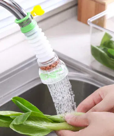 360-degree rotation faucet bubbler swivel water saving economizer head attached to kitchen sink, imagecaption=360° Swivel Faucet Bubbler – Water Saving Kitchen Attachment
