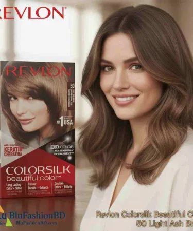 Revlon Colorsilk Light Ash Brown 50 hair color box, imagecaption=Revlon Colorsilk Light Ash Brown 50 – Ammonia‑Free Permanent Hair Color for natural, cool brown tones.
