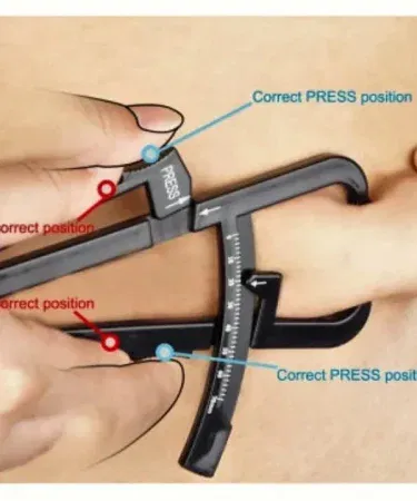 Body Fat Caliper measuring skinfold thickness, imagecaption=High‑quality Body Fat Caliper for accurate BMI and skinfold measurement,