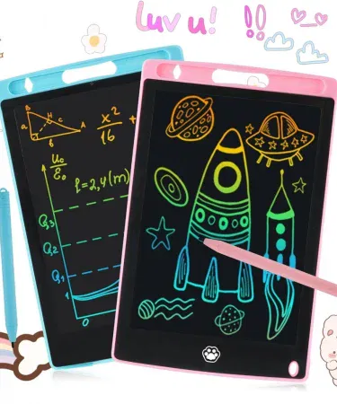Multi‑color 8.5‑inch paperless electric kids writing tablet with stylus, vibrant screen and durable frame – perfect for doodling, homework and travel.