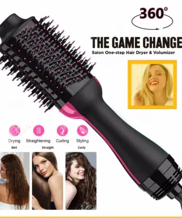 Hair Dryer Brush 3‑in‑1 Electric Hot Air Styling Comb Set – professional hair dryer brush with straightener for smooth, voluminous blowouts