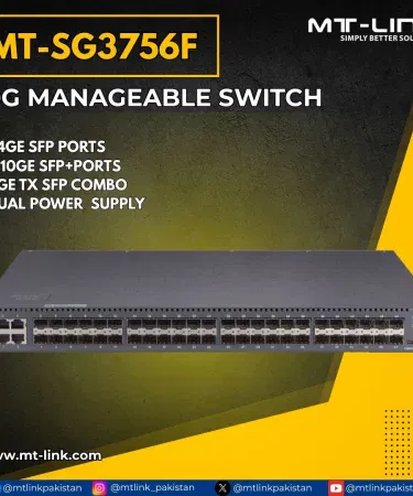 MT‑LINK MT‑SG3756F 48‑Port Gigabit Stackable L3 Core Aggregation Switch with 8×10G SFP+ slots , imagecaption=MT‑LINK Manageable Switch MT‑SG3756F – 48 Port Gigabit + 8 × 10G SFP+ – 1 Year Warranty – Check‑on‑Delivery from Khareedo|Kharedo ,