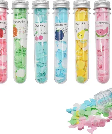Silver cap flower paper soap with fragrance tube, random colour, eco‑friendly biodegradable sheet soap in portable tube
