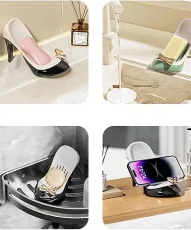 Sandal shape soap tray – fast drain soap holder for bathroom and kitchen, imagecaption=Adorable sandal‑shaped soap tray with rapid drainage technology, perfect for bathroom and kitchen use.