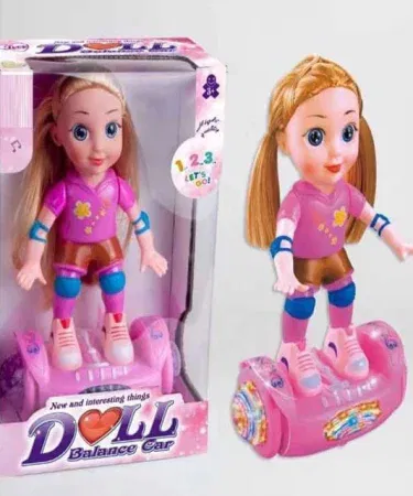 Jack Royal Lovely Girl Princess Doll on Hover Balance Board with Fairy Lights and Musical Notes, imagecaption=Jack Royal Princess Doll Hover Balance Board – Light & Music Toy for Girls.