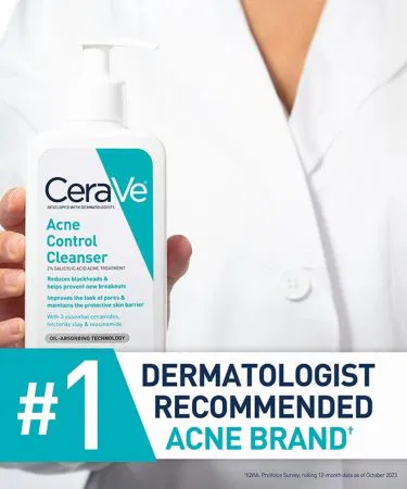 CeraVe Acne Control Face Wash – Oil Free Deep Cleansing Gel 237ml, gentle foaming acne cleanser for oily and acne‑prone skin, suitable for men and women.