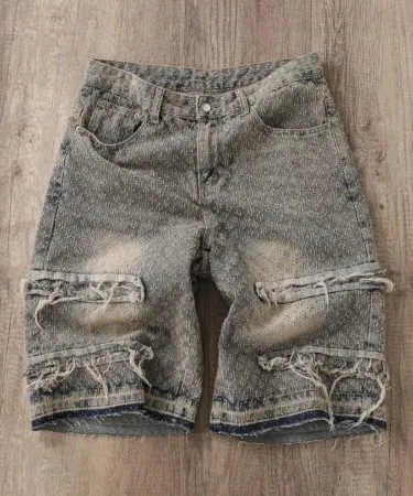 Men’s Premium Denim Shorts – Light Grey Summer Half Pants for Men, imagecaption=Premium light grey denim shorts for men – perfect casual summer wear.