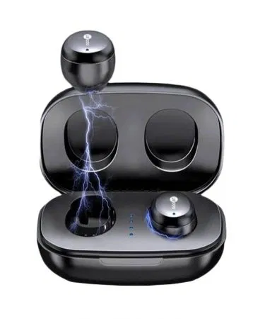 Lenovo Lecoo EW301 TWS Wireless Bluetooth Earbuds – sleek black design with charging case, imagecaption=Lenovo Lecoo EW301 TWS Earbuds – Premium sound, touch control and Check on Delivery service,