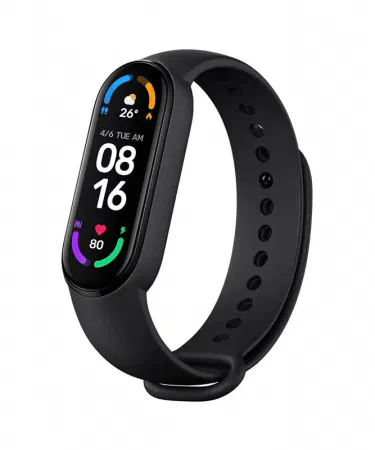 “Xiaomi Mi Band M6 1.56‑inch AMOLED smart bracelet showing health stats on a wrist” , imagecaption=“Xiaomi Mi Band M6 – vibrant full‑screen display, blood‑oxygen monitoring, and magnetic charging – now available with Khareedo | Kharedo Check‑on‑Delivery across Pakistan” ,