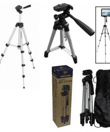 Tripod Camera Stand 3110 lightweight aluminum 43.5‑inch tripod with 3‑way panhead for DSLR and camcorder