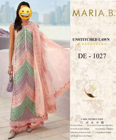 MARIA.B. Unstitched Lawn Collection DE-1027 Women Suit Buy Online Pakistan Khareedo Kharedo