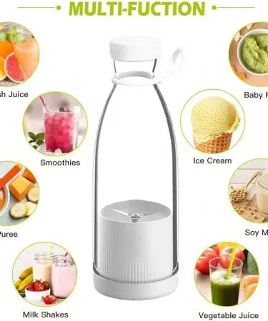 White portable electric juicer blender 350ml food grade multifunctional smoothie maker sold in Pakistan