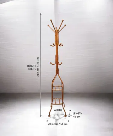 Black metal multipurpose shoe rack coat stand umbrella hat hanger two shelves sold in Pakistan