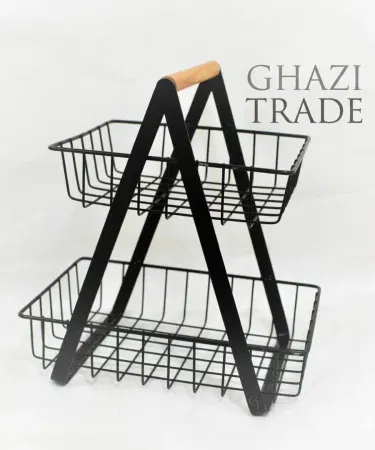 Big size two tray metal fruit basket and vegetable holder for kitchen Pakistan