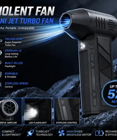 VIOLENT mini jet fan 130000 RPM magnetic head rechargeable turbo duster sold in Pakistan