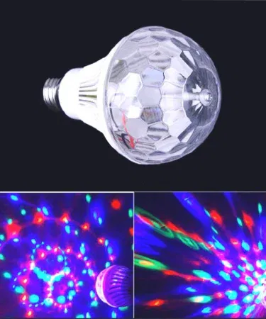 Auto rotating RGB LED disco stage bulb 3W for party home decor sold in Pakistan