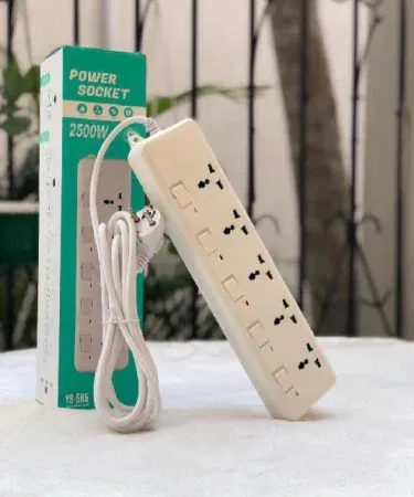 5-way heavy duty power extension socket with individual switches and 3m cable sold in Pakistan