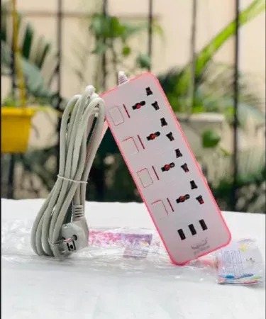 Heavy duty 4 socket extension with 3 USB ports and long wire sold in Pakistan