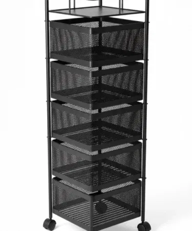 5-tier square and round rotating vegetable and fruit storage rack sold in Pakistan