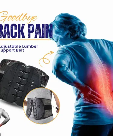 Black adjustable lumbar support belt with drawstring pulley for men and women sold in Pakistan