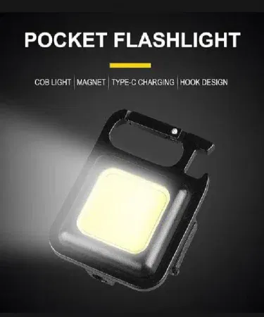 Mini aluminum COB keychain flashlight USB rechargeable with three light modes for camping Pakistan
