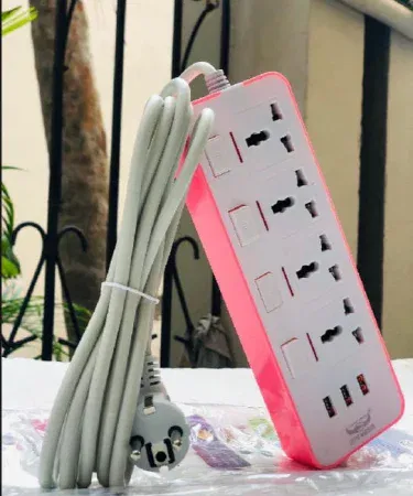 Heavy duty 4 socket extension with 3 USB ports and long wire sold in Pakistan