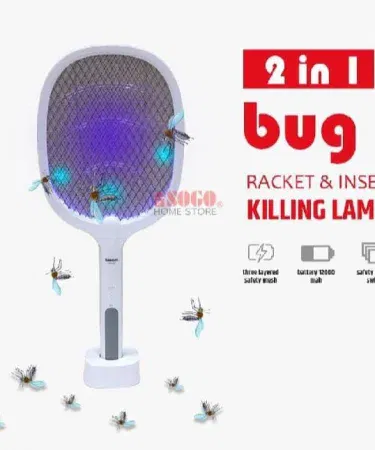 Rechargeable 2 in 1 mosquito killer racket with LED light and charging stand Pakistan