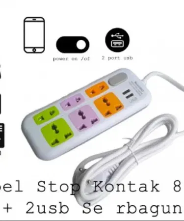 Universal power extension board with six sockets two USB ports and heavy copper wire