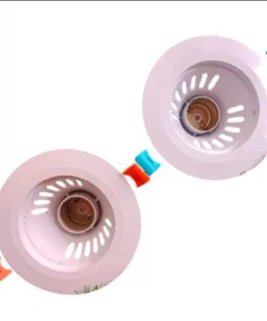 White E27 ceiling downlight bulb holder three inch PVC plastic screw type Pakistan