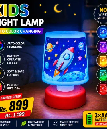 Color changing cartoon LED night lamp for kids bedroom sold in Pakistan