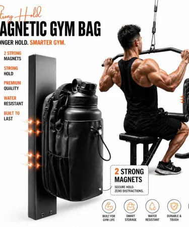 Black magnetic gym sling bag water resistant crossbody unisex fitness travel Pakistan