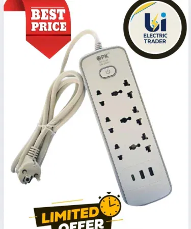 Heavy duty extension lead with USB-C ports and 10A 2500W load capacity sold in Pakistan