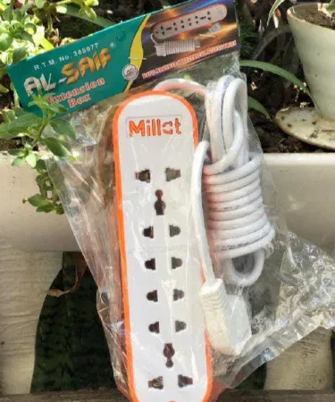 Copper extension lead four yard multi plug nine socket durable power strip sold in Pakistan