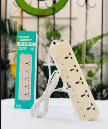 5-way heavy duty power extension socket with individual switches and 3m cable sold in Pakistan