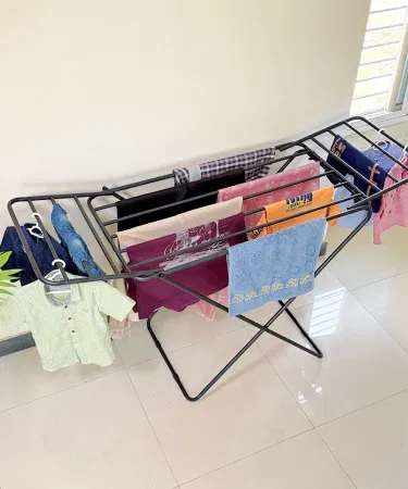 Stainless steel foldable cloth dryer stand with rust resistant sturdy frame for Pakistan homes