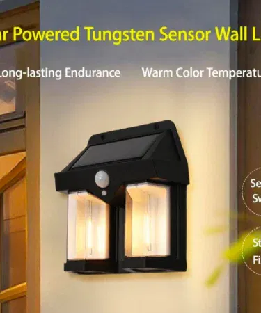 Solar tungsten filament outdoor waterproof wall lamp motion sensor garden light sold in Pakistan