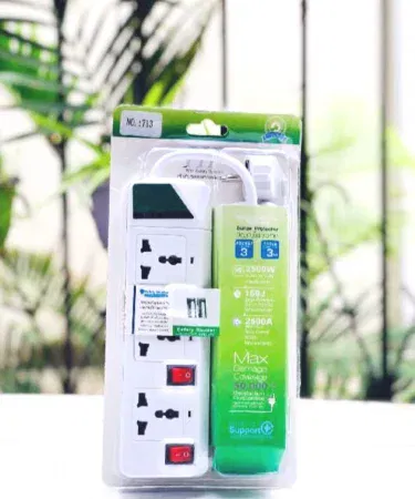 3-socket extension lead with 3m copper wire and surge protection sold in Pakistan