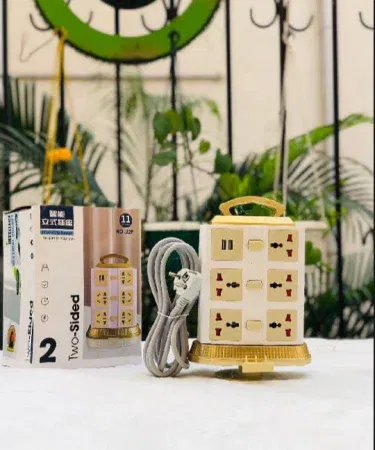 Heavy duty vertical 12-way extension lead with USB ports 3m wire sold in Pakistan